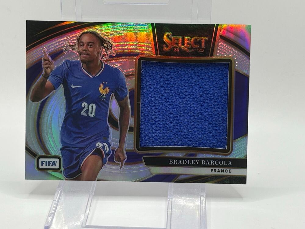 2024-25 Panini Select FIFA Bradley Barcola Silver Prizm Jersey Patch France